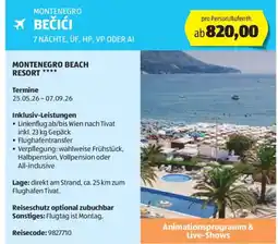 Hofer Reisen Montenegro bečići Angebot