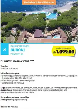 Hofer Reisen Italien/sardinien budoni Angebot