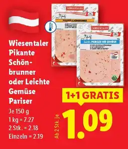 Lidl Wiesentaler Pikante Schön- brunner oder Leichte Gemüse Pariser Angebot