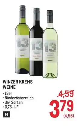 Metro Winzer krems weine Angebot