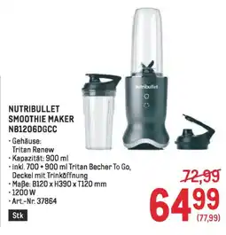 Metro Nutribullet smoothie maker nb1206dgcc Angebot