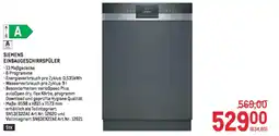 Metro Siemens einbaugeschirrspüler Angebot