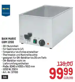 Metro Bain marie gbm 1200 Angebot
