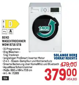 Metro Beko waschtrockner wdw 8716 stb Angebot