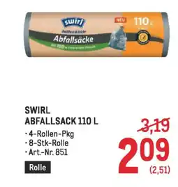 Metro Swirl abfallsack 110 l Angebot