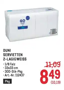 Metro Duni servietten 2-lagig weiss Angebot