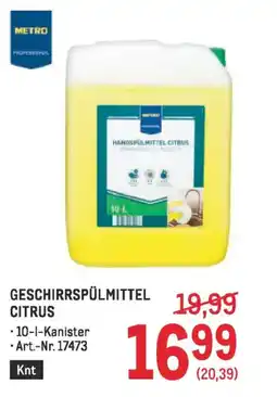 Metro Geschirrspülmittel citrus Angebot