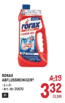 Metro Rorax abflussreiniger Angebot