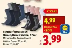 Lidl esmara /esmara MEN Damen/Herren Socken, 7 Paar Angebot