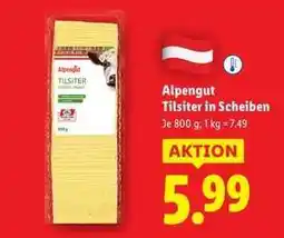 Lidl Alpengut Tilsiter in Scheiben Angebot
