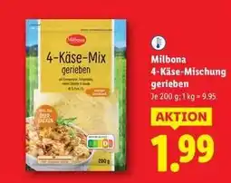 Lidl Milbona 4-Käse-Mischung gerieben Angebot