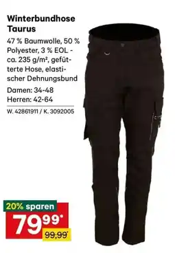 Lagerhaus Winterbundhose Taurus Angebot