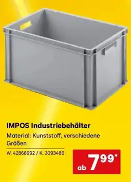Lagerhaus Impos industriebehälter Angebot