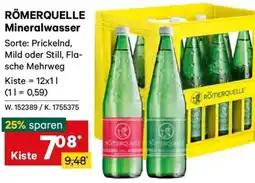 Lagerhaus Römerquelle mineralwasser Angebot