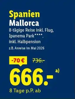 Lidl Reisen Spanien Mallorca Angebot