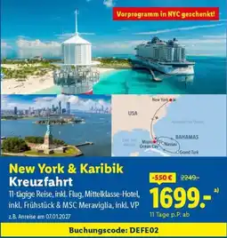 Lidl Reisen New York & Karibik Kreuzfahrt Angebot