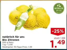 Unimarkt natürlich für uns Bio Zitronen Angebot