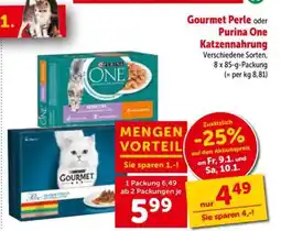 Interspar Gourmet Perle oder Purina One Katzennahrung Angebot