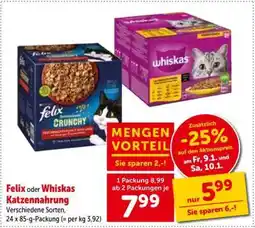 Interspar Felix oder Whiskas Katzennahrung Angebot
