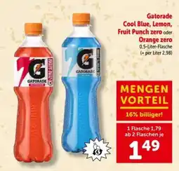 Interspar Gatorade Cool Blue, Lemon, Fruit Punch zero oder Orange zero Angebot