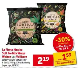 Interspar La Fiesta Mexico Soft Tortilla Wraps Weizen oder Vollkorn Angebot
