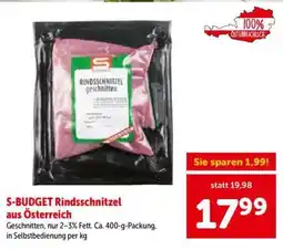 Interspar S-BUDGET Rindsschnitzel aus Österreich Angebot