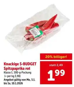 Interspar Knackige S-BUDGET Spitzpaprika rot Angebot