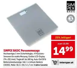 Interspar SIMPEX BASIC Personenwaage Angebot