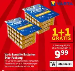 Interspar Varta Longlife Batterien 24er-Packung Angebot
