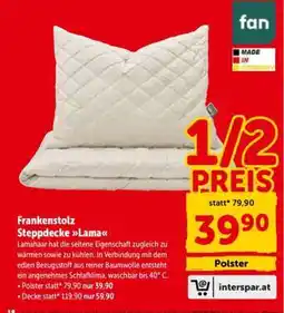 Interspar Frankenstolz Steppdecke Lama Angebot