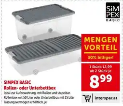 Interspar SIMPEX Basic Rollen- oder Unterbettbox Angebot