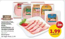 PENNY HONIGKRUSTEN-, KÜRBISKERN-, KREN-, BURGUNDER- od. SAUNASCHINKEN Angebot