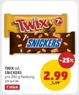 PENNY TWIX od. SNICKERS Angebot
