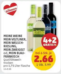 PENNY MEINE WEINE MEIN VELTLINER, MEIN WELSCH-RIESLING, MEIN ZWEIGELT od. MEIN BLAU-FRÄNKISCH Angebot