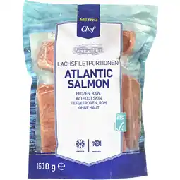 Metro ASC Lachs Filetportionen, Preisangabe ohne MwSt. (Preis inkl. MwSt. 24,74 €), METRO Angebot
