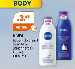 Müller Nivea lotion Angebot