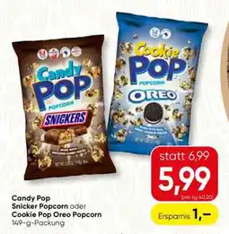 Spar Candy Pop Snicker Popcorn oder Cookie Pop Oreo Popcorn Angebot