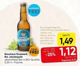 Spar Brauhaus Gusswerk Bio Jakobsgold Angebot