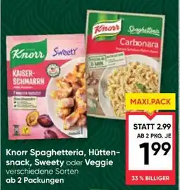 Maximarkt Knorr Spaghetteria, Hüttensnack, Sweety oder Veggie Angebot