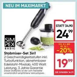 Maximarkt Stabmixer-Set 3in1 Angebot