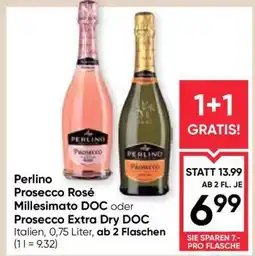 Maximarkt Perlino Prosecco Rosé Millesimato DOC oder Prosecco Extra Dry DOC Angebot