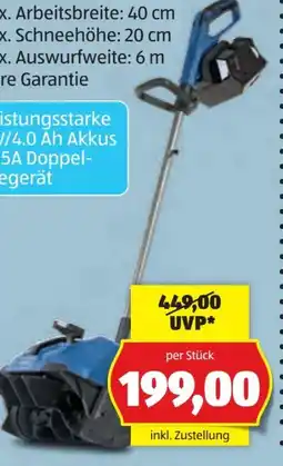 Hofer Scheppach Akku-Schneefräse BC-SNB410-X-SET XL2 Angebot