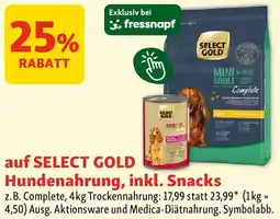 Fressnapf auf SELECT GOLD Hundenahrung, inkl. Snacks Angebot