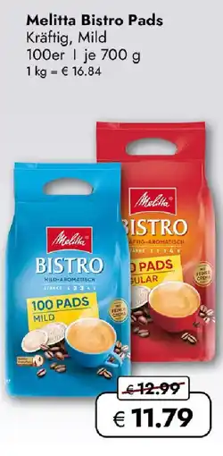 Travel FREE Melitta bistro pads Angebot