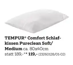 XXXLutz Tempur comfort schlaf kissen pureclean soft medium Angebot