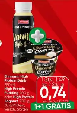 Spar Ehrmann High Protein Drink 250 ml, High Protein Pudding 200 g oder High Protein Joghurt 200 g Angebot