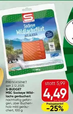 Spar S-BUDGET MSC Sockeye Wildlachs geräuchert Angebot
