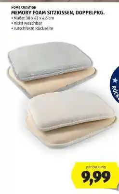 Hofer MEMORY FOAM SITZKISSEN, DOPPELPKG Angebot