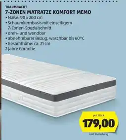 Hofer 7-ZONEN MATRATZE KOMFORT MEMO Angebot