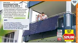 Hofer GREEN SOLAR BALKONKRAFTWERK BALKON 900 W /800 W Angebot